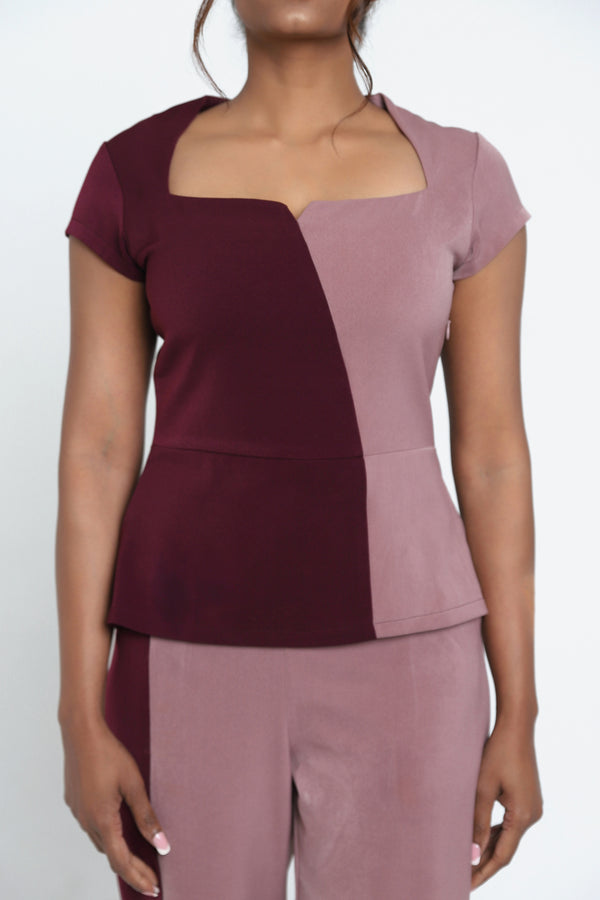 Skewed Square Neck Top